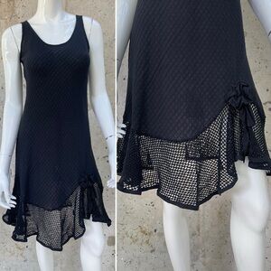 Vintage 80’s/90’s Black Cotton ‘Dream Dance’ Dress, Small